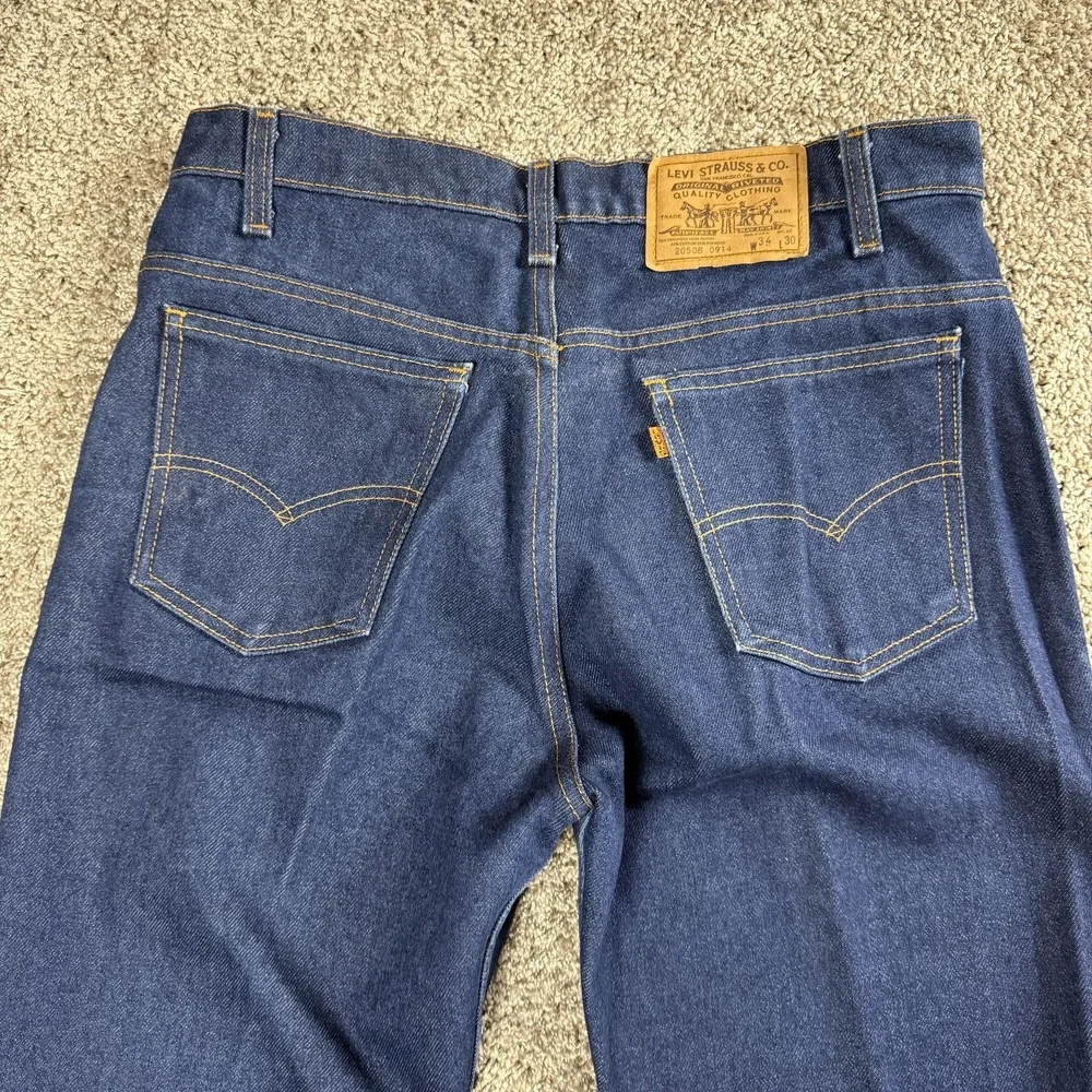 VTG 80s Levis 20508 Mens Jeans 34x30 Straight Leg Orange Tab Made USA Denim‎